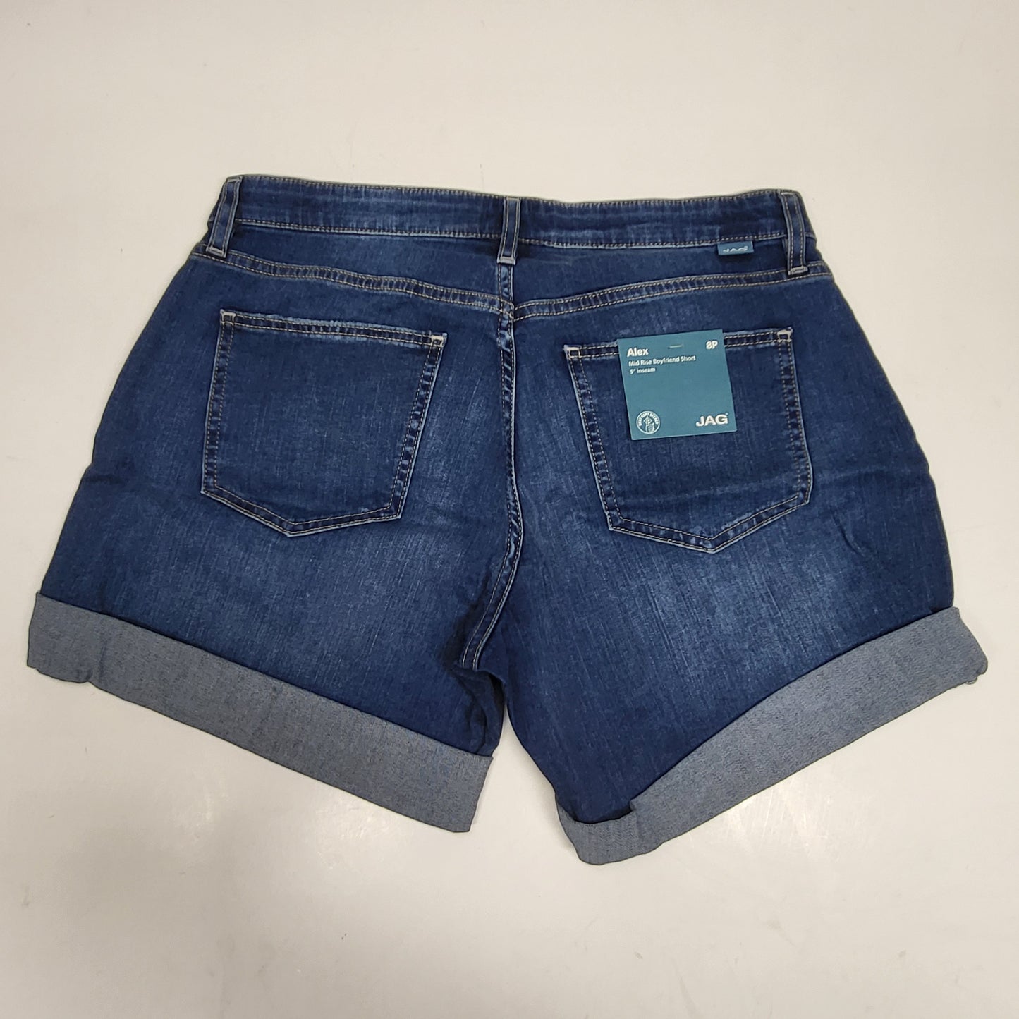 JAG Alex Mid Rise Boyfriend Short Womens Sz 8P/5 Brilliant Blue JP5124SSJ305