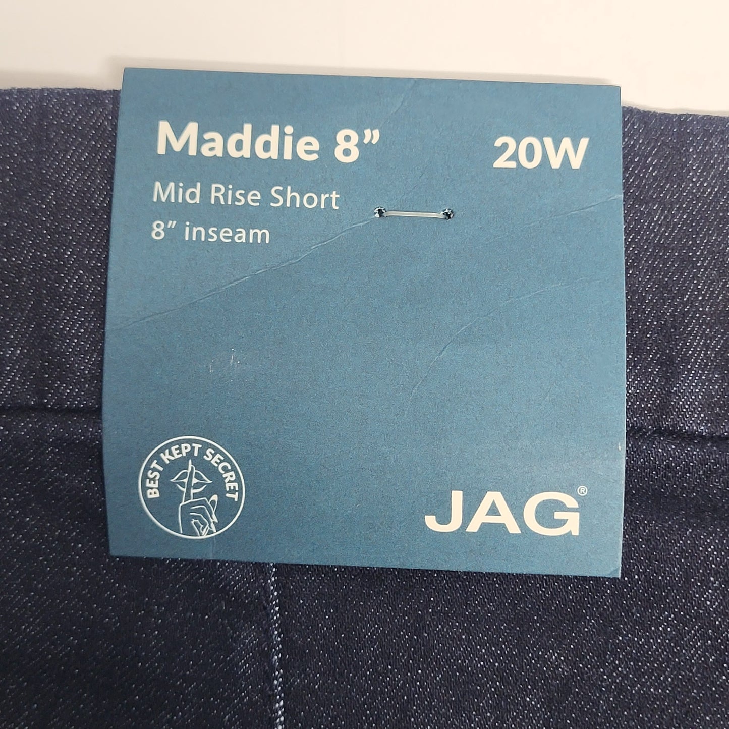 JAG Maddie Mid Rise Pull-On Short Womens Sz 20W/8 Adriatic Blue JE5108AU409