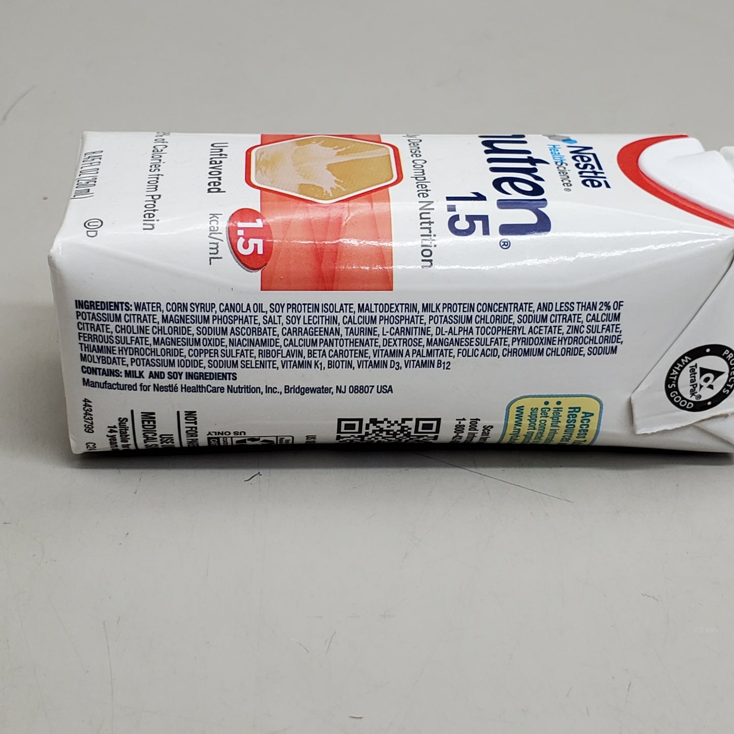 NESTLE (24 Pack) Nutren 1.5 Calorically Dense Nutrition Drink 8 fl oz Unflavored G12591398 BB 04/26