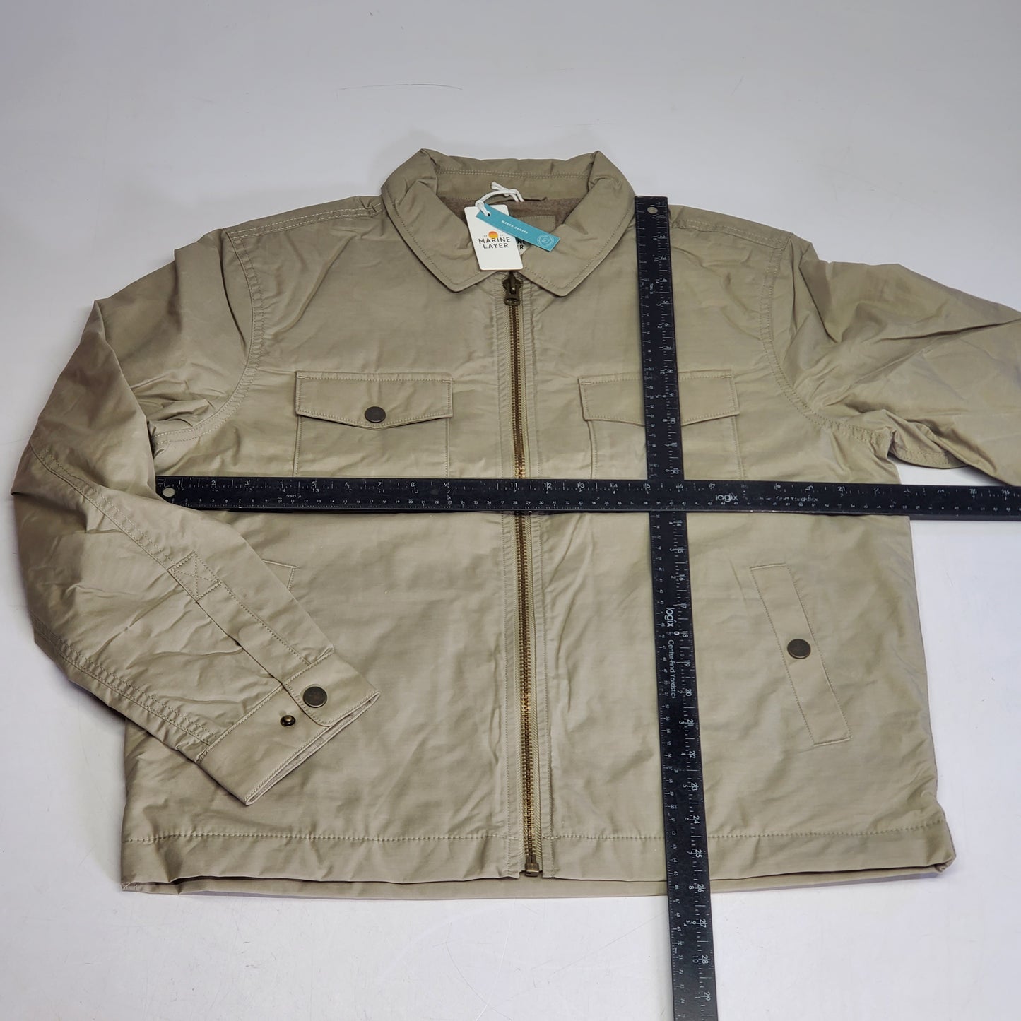 MARINE LAYER Reynolds Dry Wax Trucker Jacket Men's SZ Medium Vintage Khaki