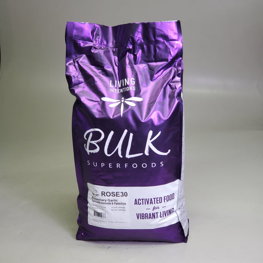 ZA@ LIVING INTENTIONS Sprouted Almonds & Pistachios 15 Lbs Rosemary Garlic BB 09/25 A