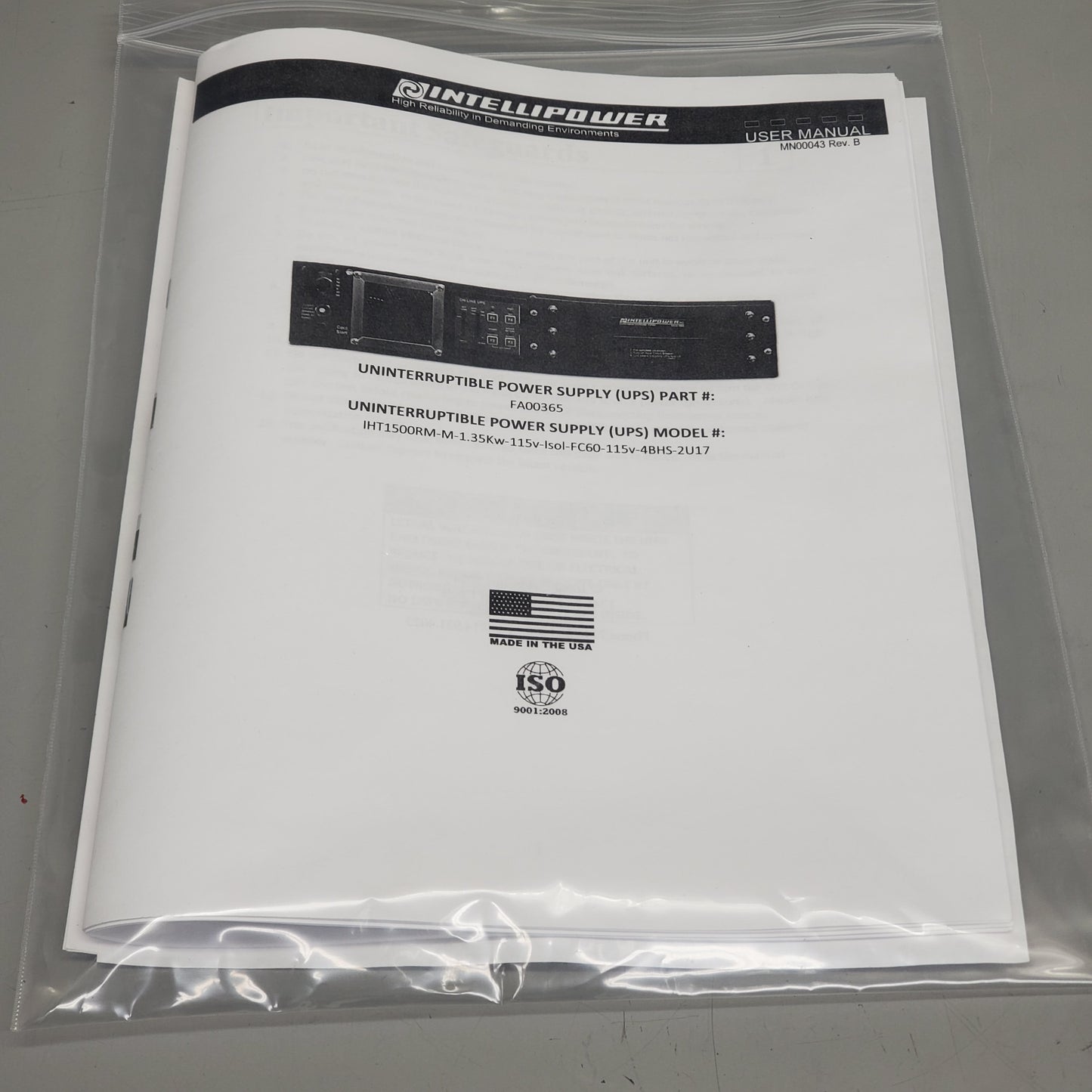 INTELLIPOWER Rugged UPS Extended Battery Backup Module 115Vac 60hz FA00365