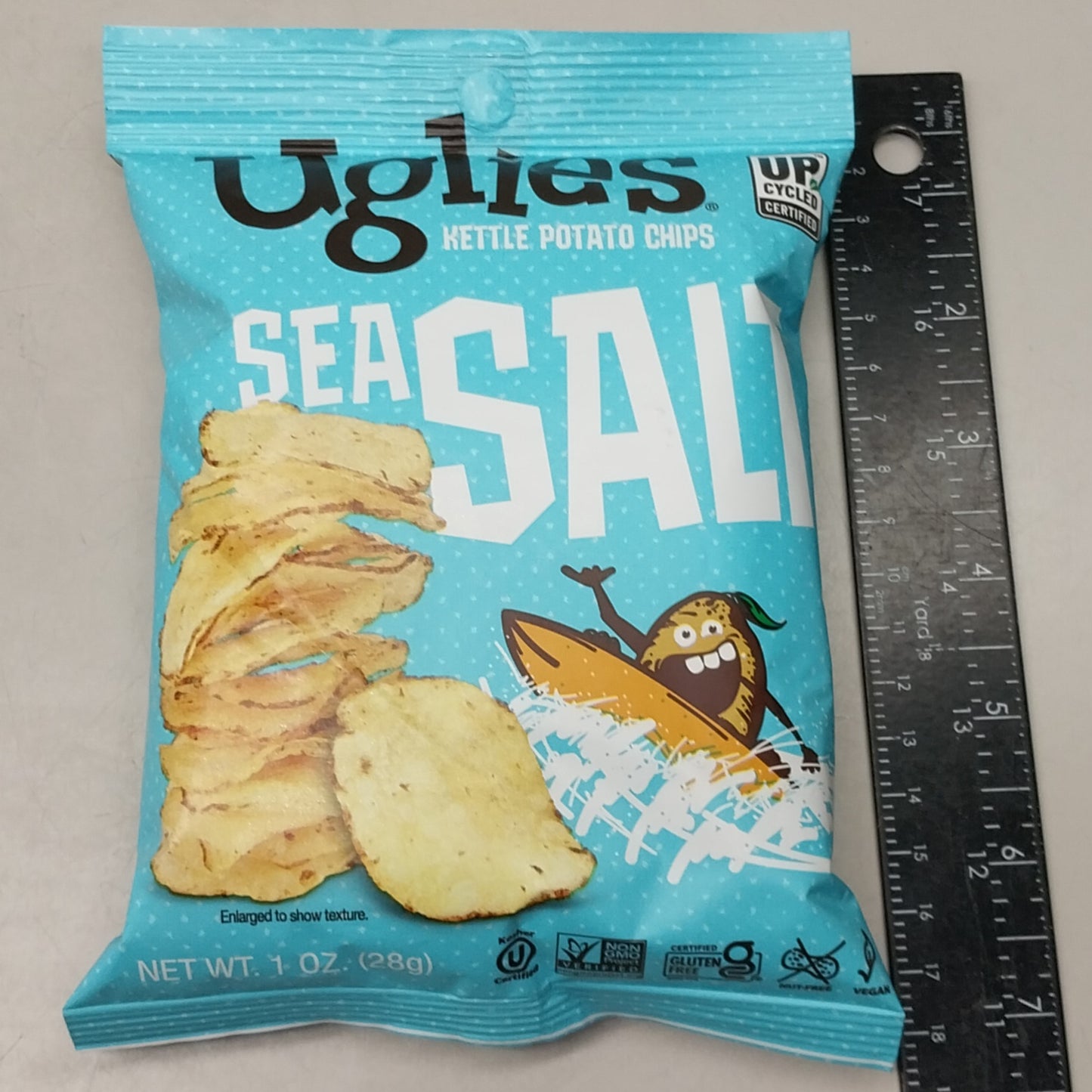 UGLIES (32 PK!) Kettle Potato Chips Sea Salt Gluten Free Snack Pack 1oz BB 12/24