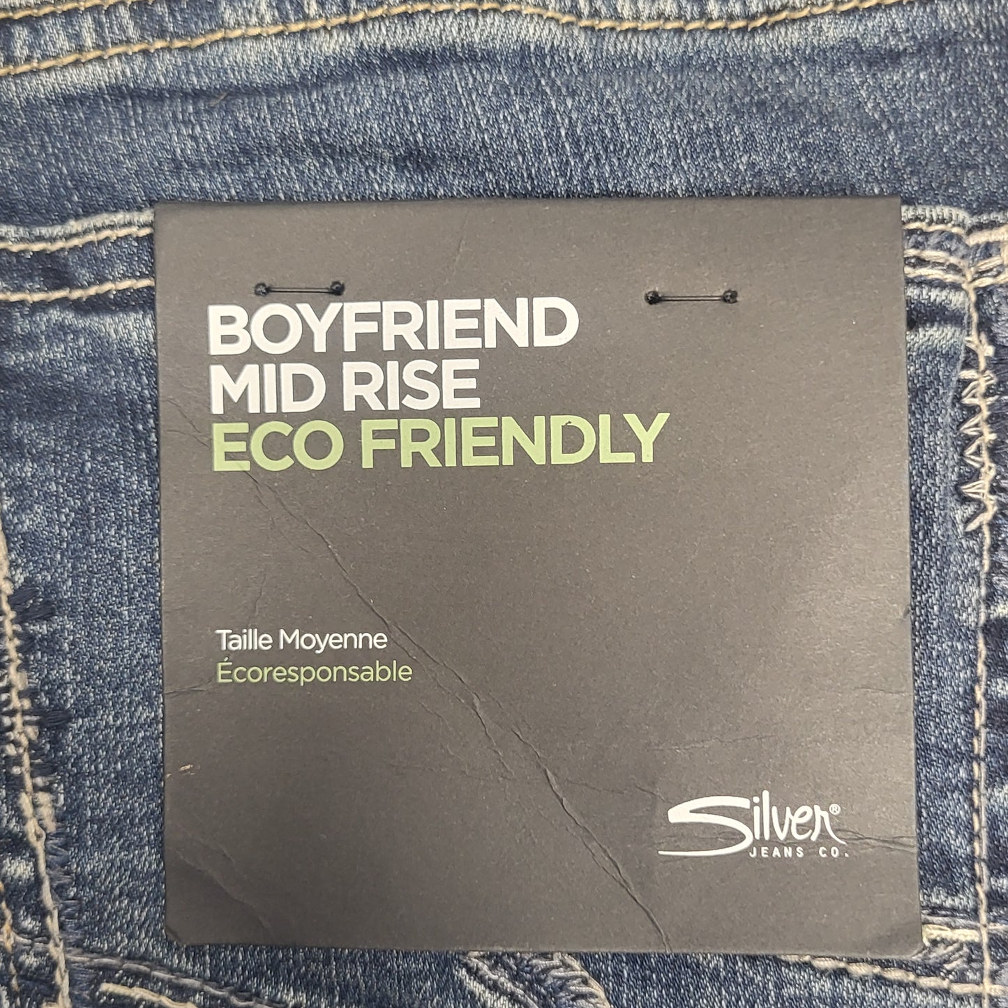 SILVER JEANS CO. Boyfriend Mid Rise Eco Friendly Sz 28/29 Indigo L2710EGX376