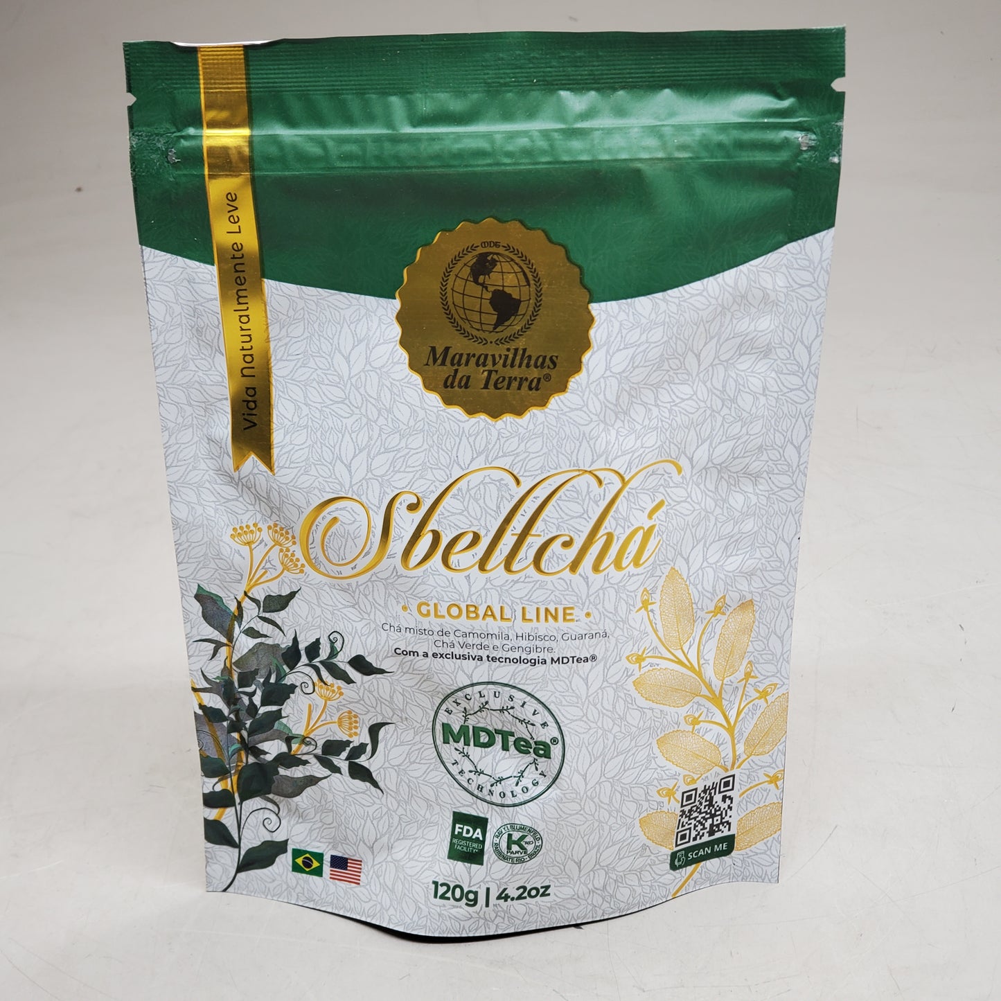 SBELTCHA (10 Pack) Global Line Chamomile, Hibiscus, Guarana MDTea 4.2 oz BB 08/26