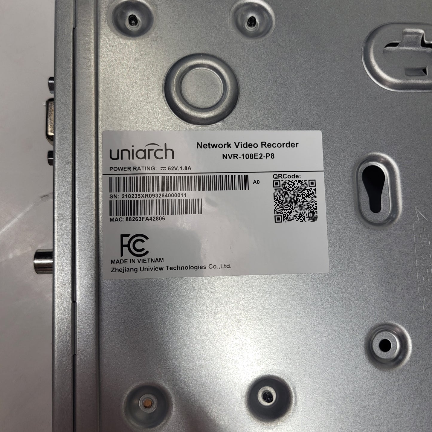 UNIARCH Network Video Recorder E2 Series Supports Up To 8 IP Black NVR108E2P8