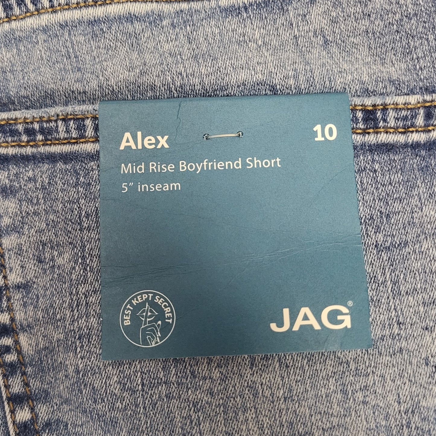 JAG Alex Mid Rise Boyfriend Short Womens Sz 10/5 Resort Blue J5124SSJ124