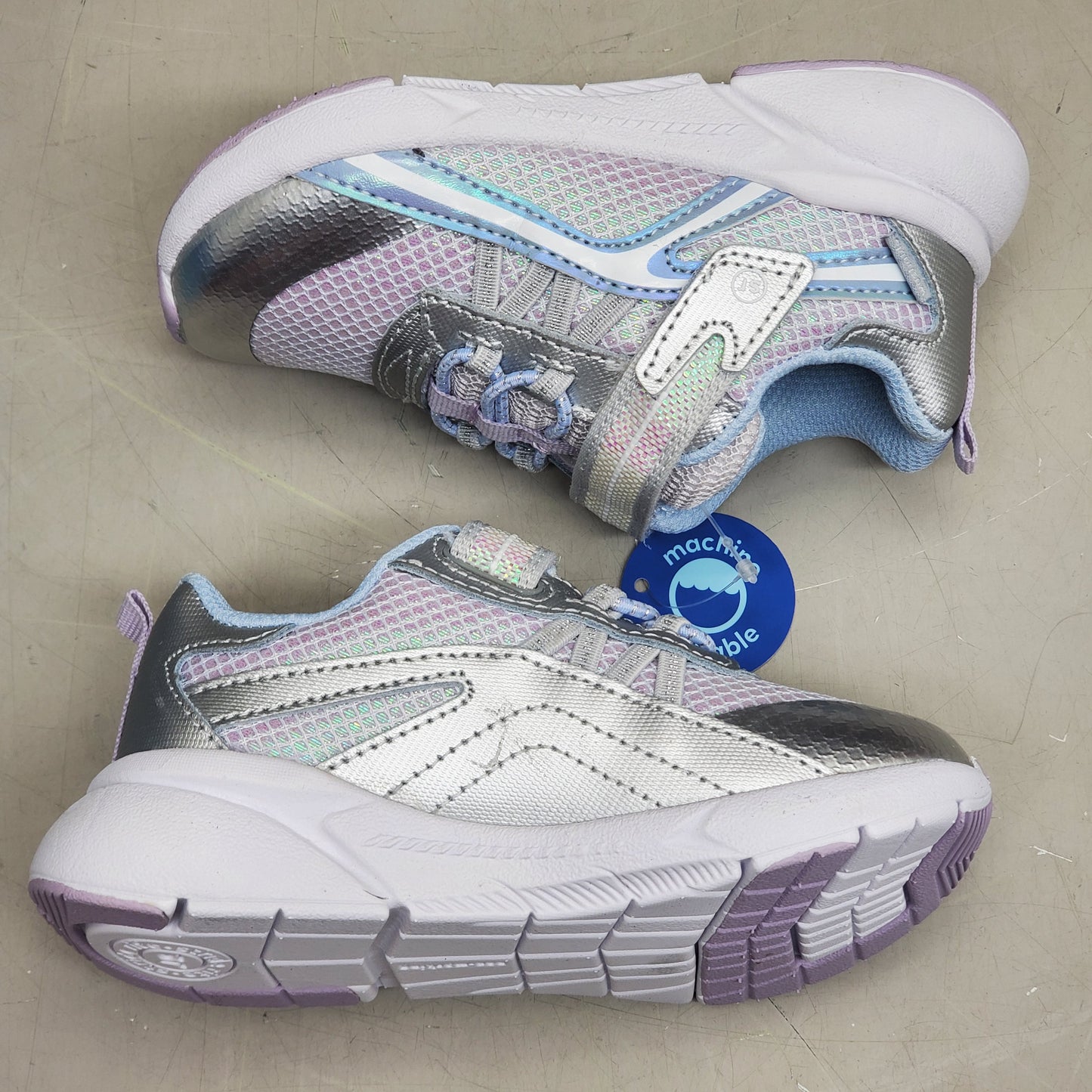 STRIDE RITE M2P Journey 3.0 Sneaker Shoes Toddler SZ 5.5W Silver Sparkle BG034705