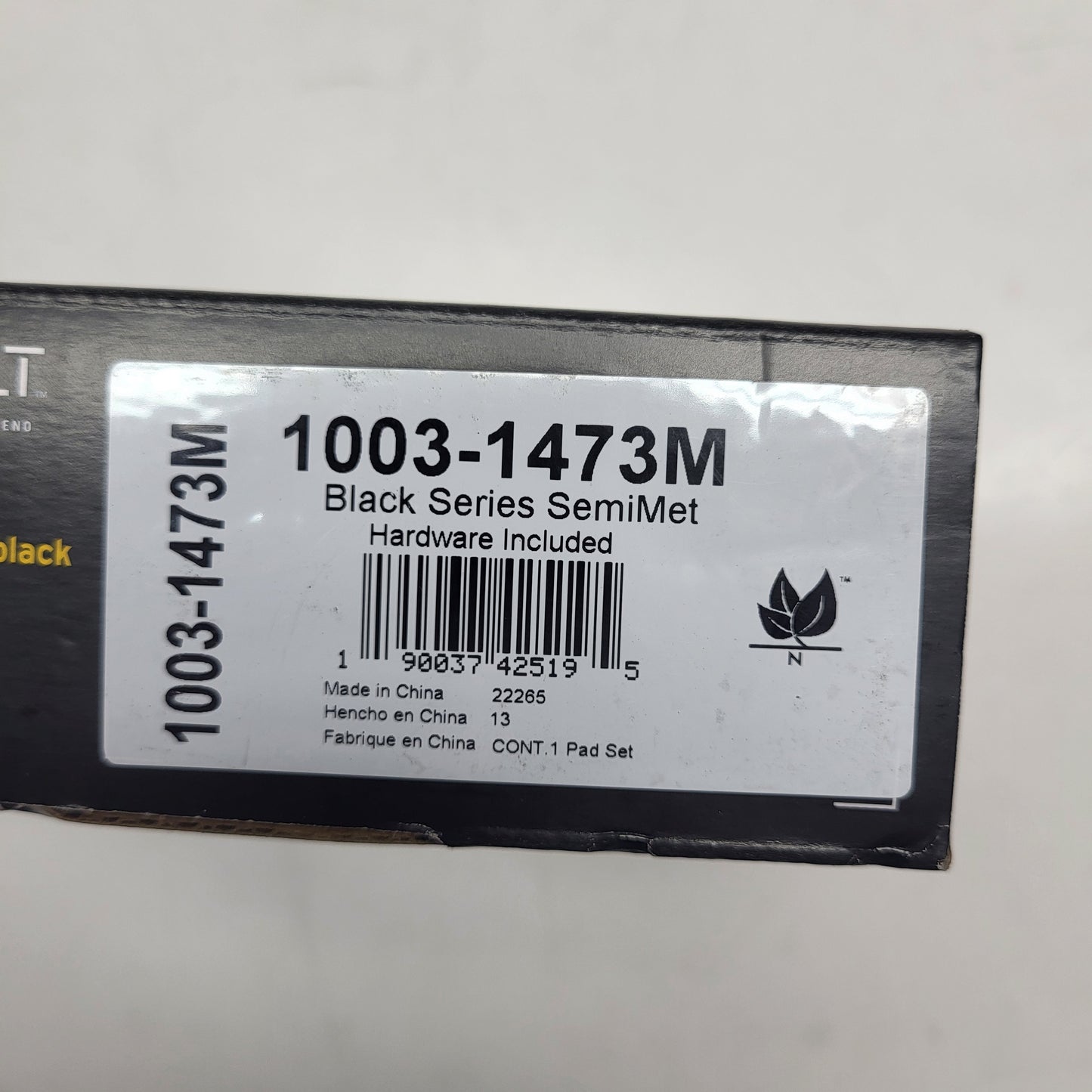 QUALITY-BUILT Semi-Metallic Disc Brake Pad Set Black Rear 1003-1473M