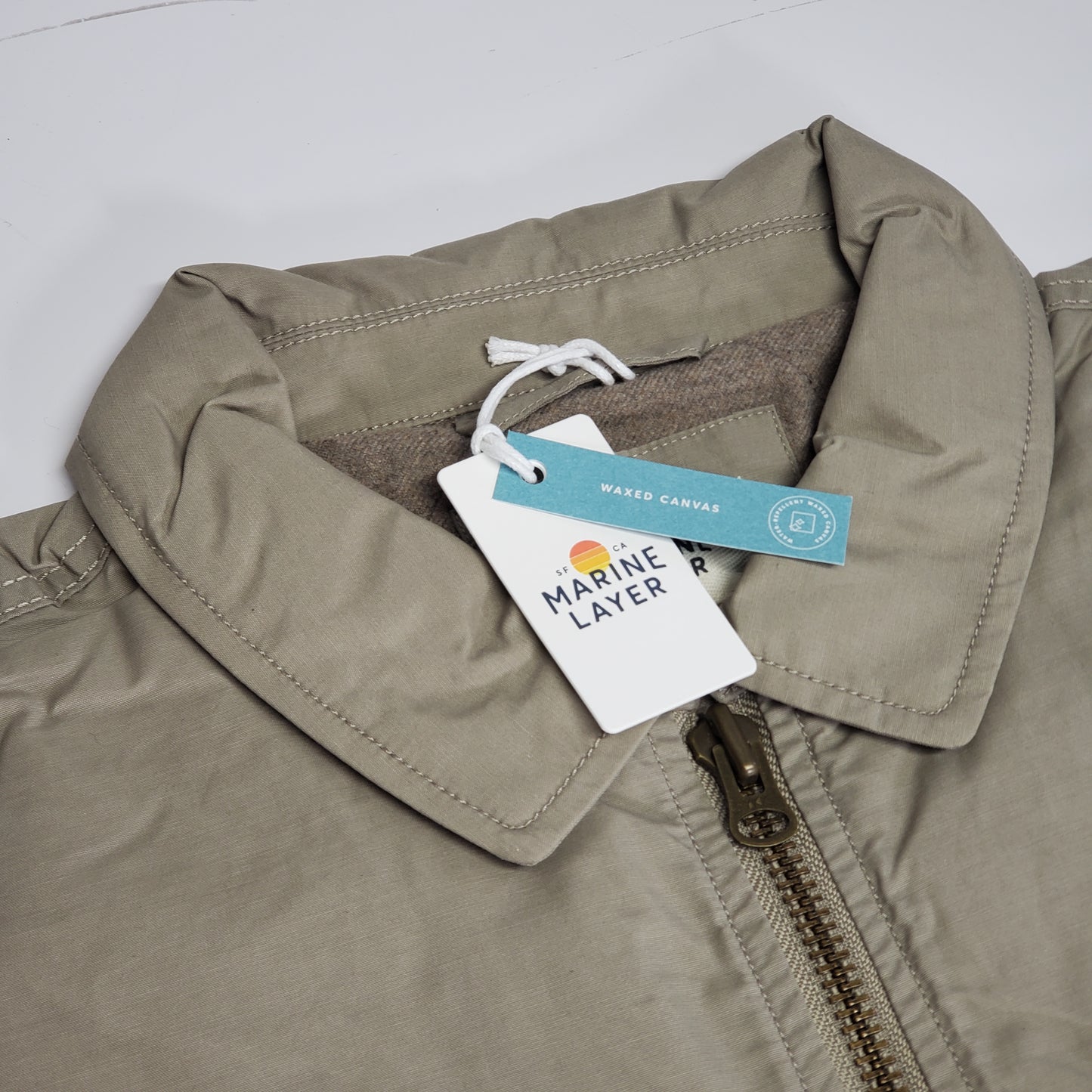 MARINE LAYER Reynolds Dry Wax Trucker Jacket Men's SZ Medium Vintage Khaki