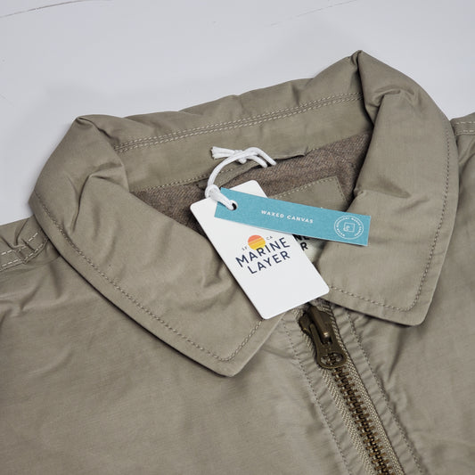 MARINE LAYER Reynolds Dry Wax Trucker Jacket Men's SZ Medium Vintage Khaki