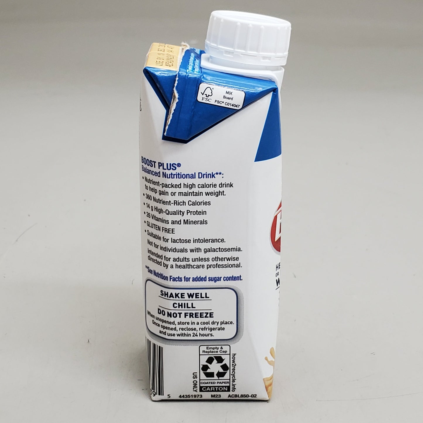 ZA@ NESTLE (24 Pack) Boost Plus Balanced Nutritional Drink 8 fl oz Very Vanilla G12587091 BB 02/26 B