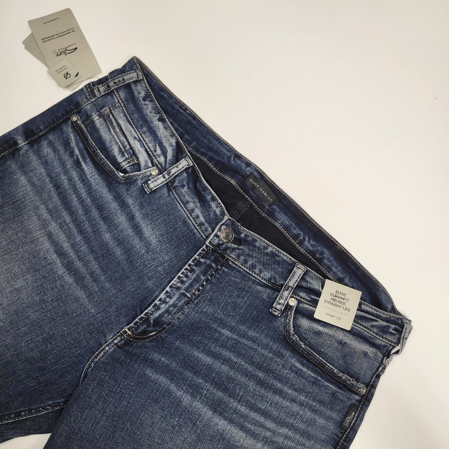 SILVER JEANS CO Silver Jeans Co. Mid-rise Straight Leg Jeans Women's Sz 18 Indigo W03403edb328