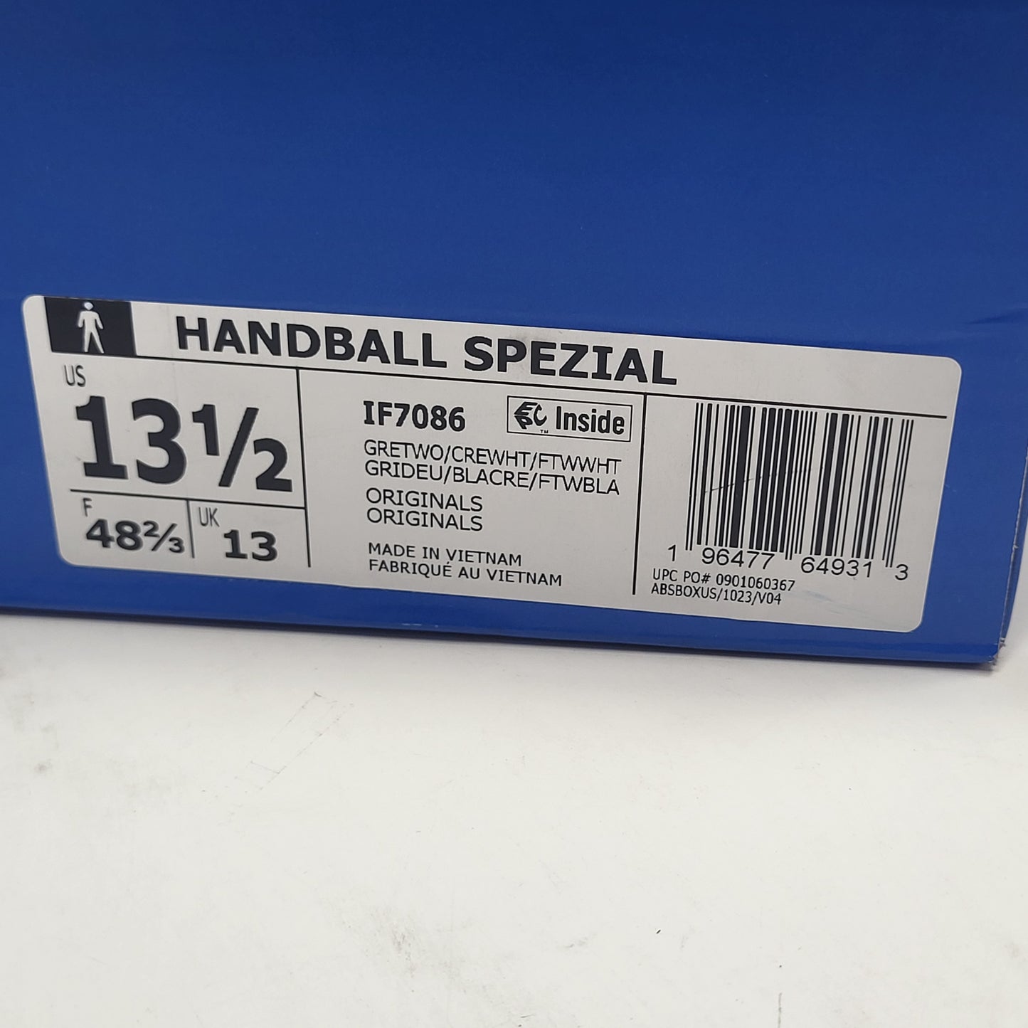 ADIDAS Handball Speziel Originals Sz 13.5 Grey Two/ Cream White IF7086 (As - Is)