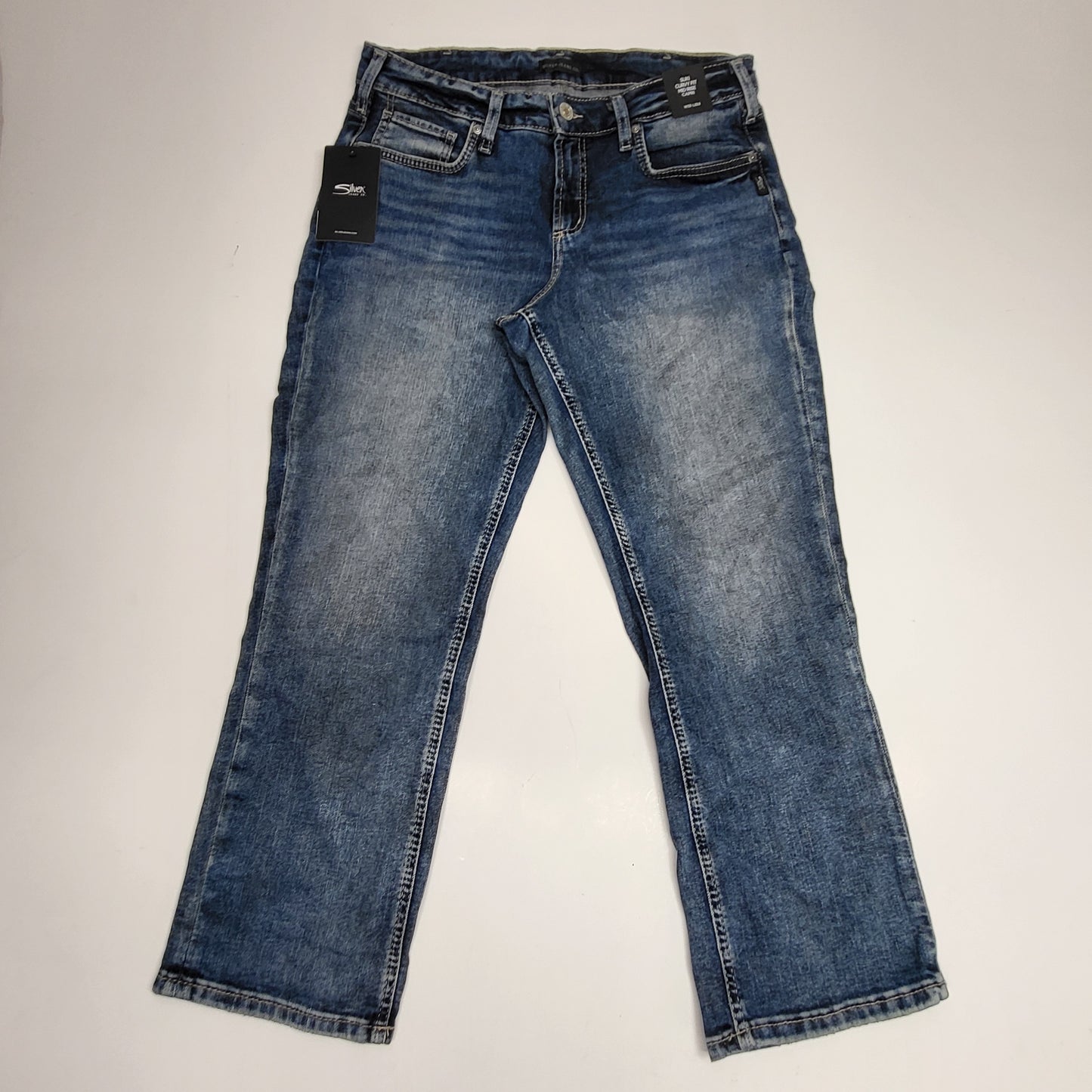 SILVER JEANS CO Suki Curvy Mid Rise Capri Women's Sz 33/23.5 L4396EPX224