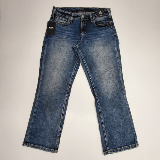 SILVER JEANS CO Suki Curvy Mid Rise Capri Women's Sz 33/23.5 L4396EPX224