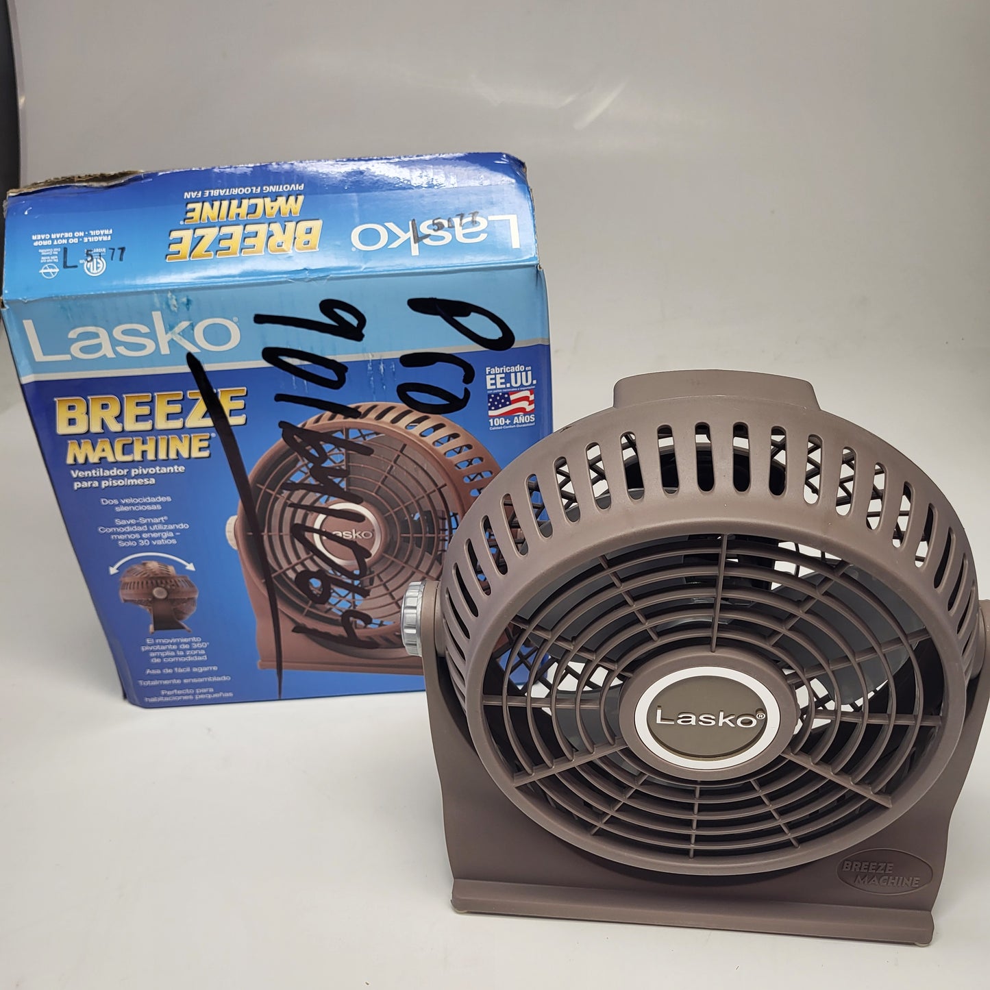 ZA@ LASKO Lot of 3 Breeze Machines Pivoting Floor/table Fans Brown/Black (As Is)