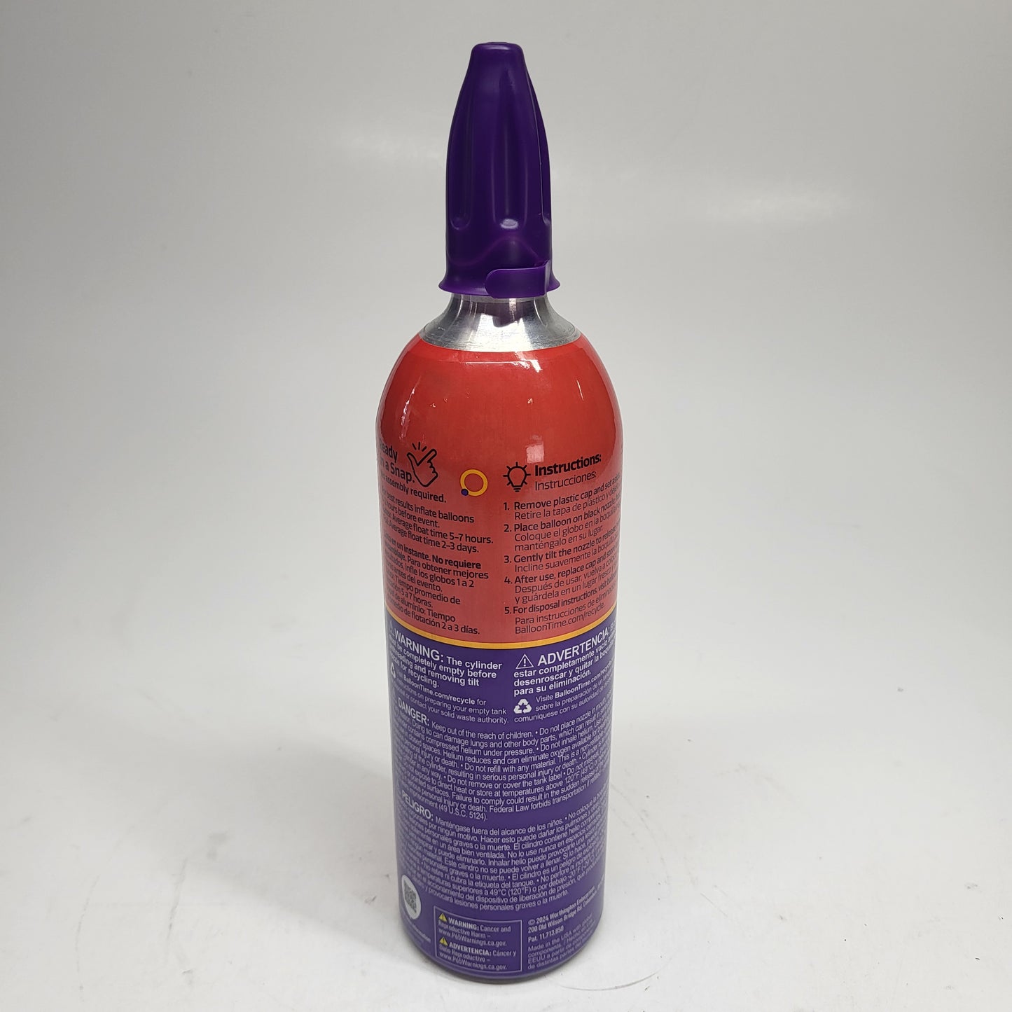 ZA@ BALLOON TIME  Mini Helium Tank  INFLATES 20 BALLOONS