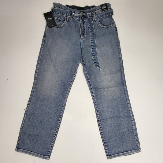 SILVER JEANS CO. Paper Bag Crop High Rise Straight Eco Friendly Sz 33/27 Indigo