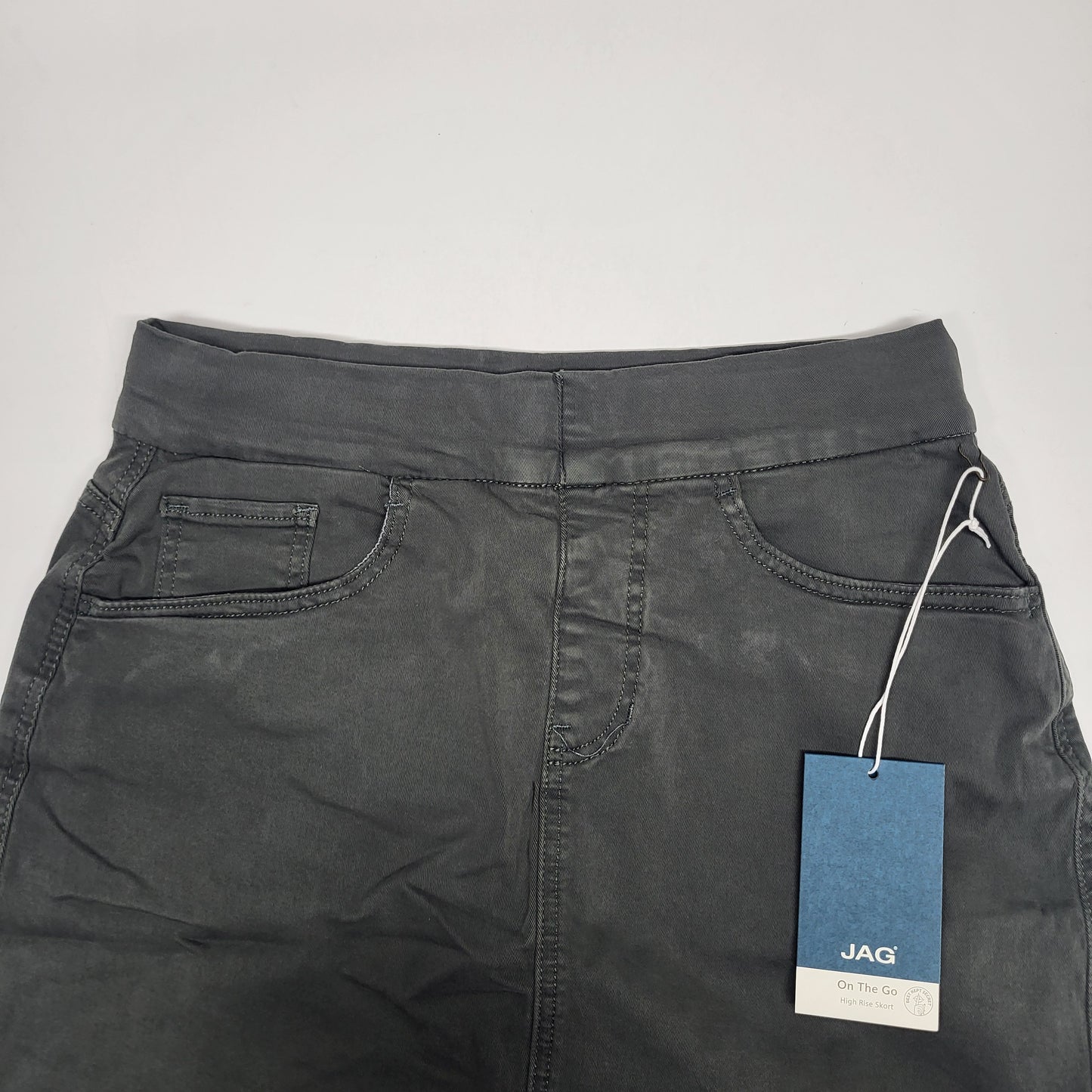 JAG On-the-go Mid Rise Pull-On Skort Womens Sz 5 Olive J3101AWL617