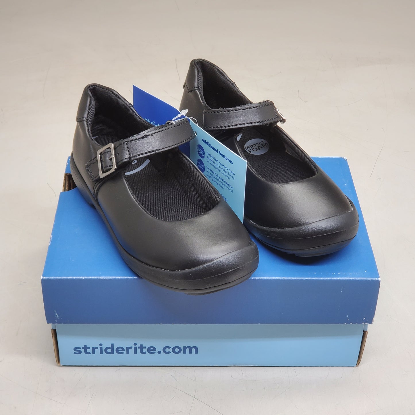 STRIDE RITE Ainsley Mary Jane Shoes Youth Girls SZ 1M Black CG008401