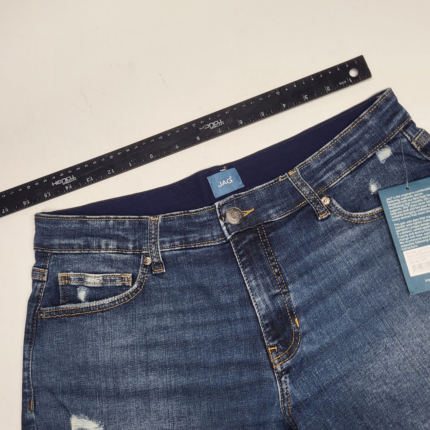 JAG Alex Mid Rise Boyfriend Short Womens Sz 10/5 Voyage Blue J5124EAE446