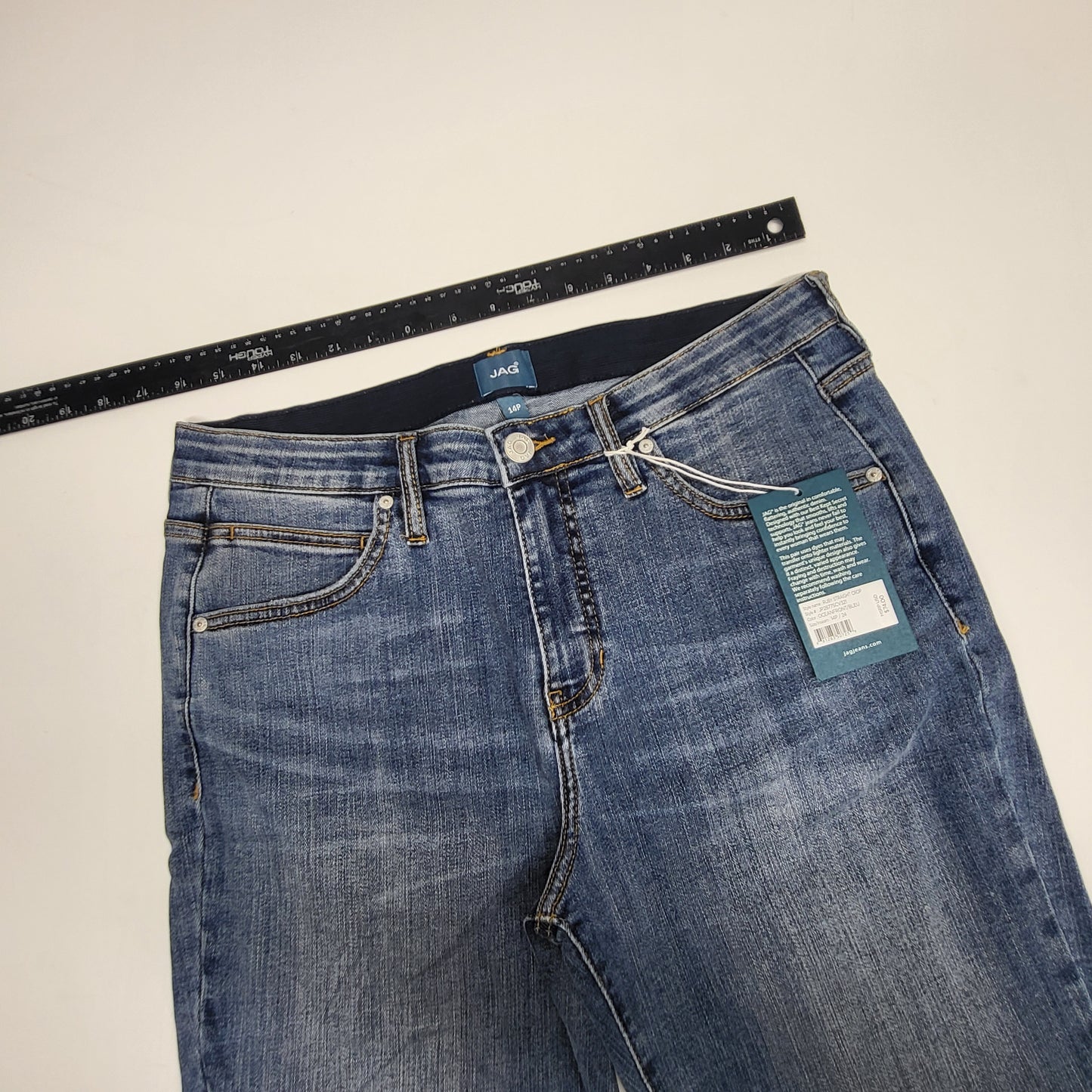 JAG Ruby Mid-rise Elastic Straight Crop Sz 14P Oceanfront JP2877SCV321