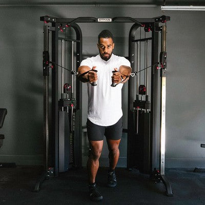 TITAN Functional Trainer Sz 64"W x 44"L x 82"H Black 400883