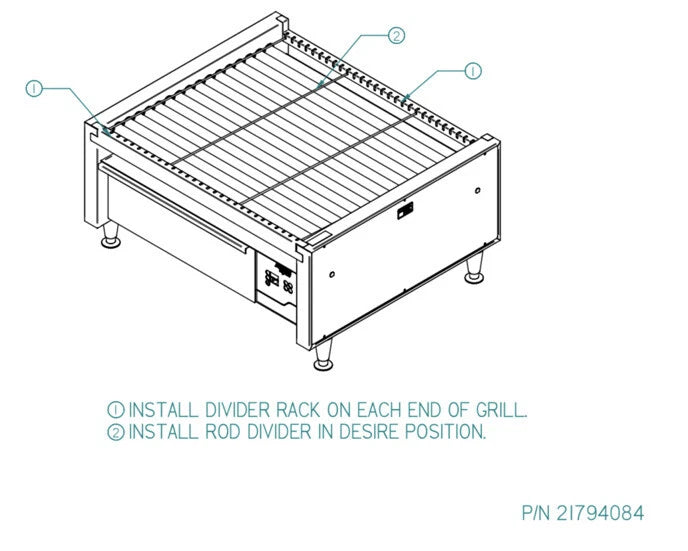 APW Roller Grill Divider Kit for HR-75 Stainless Steel 2M-21794084