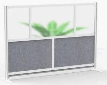 GLOBAL INDUSTRIAL (2 Boxes) Luxor Modular Room Divider Wall System 70 x 48 Grey 24596802