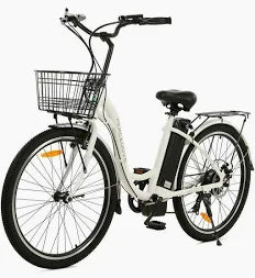 ZA@ ECOTRIC 36V Step-Thru Electric Bike, White NS-PEA26LED-W-E09 A