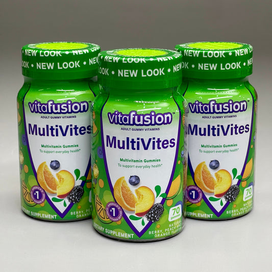 ZA@ VITAFUSION 3-PACK! MultiVites Multivitamin Gummies for Everyday Health 70 Gummies BB 03/24 A