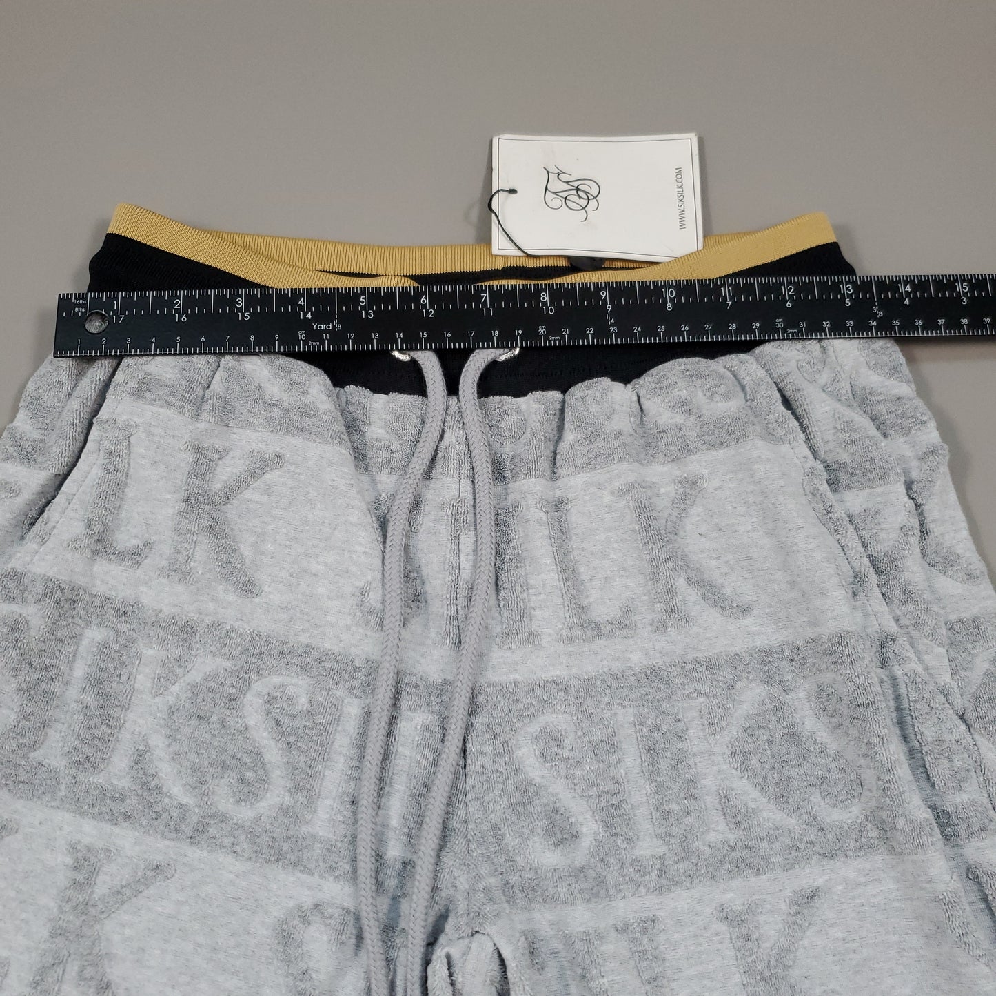 SIKSILK Inverse Fitted Jogger Men's Sz XS Grey, Black, Gold SS-17285(New)