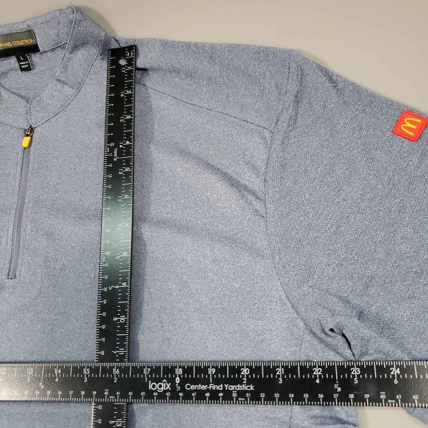 MCDONALD'S by APPAREL COLLECTION Crew Zip Polo Shirt Men's Sz L Heather Gray (New Other)