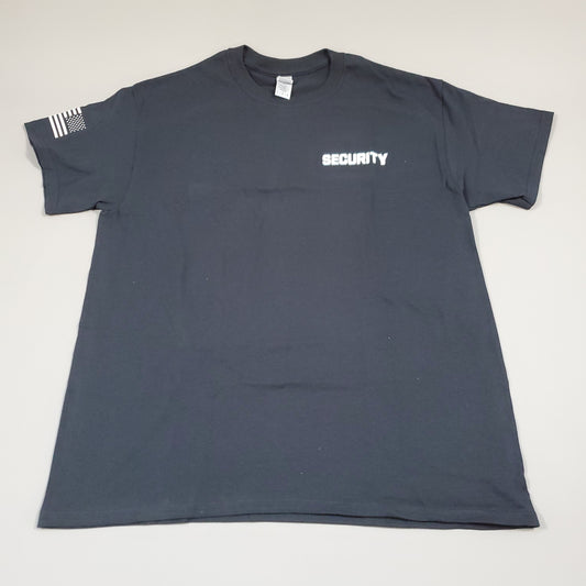 SECURITY GUARD Shirt Event Staff Two-Sided Polo T-Shirt Unisex Sz L Black (New)