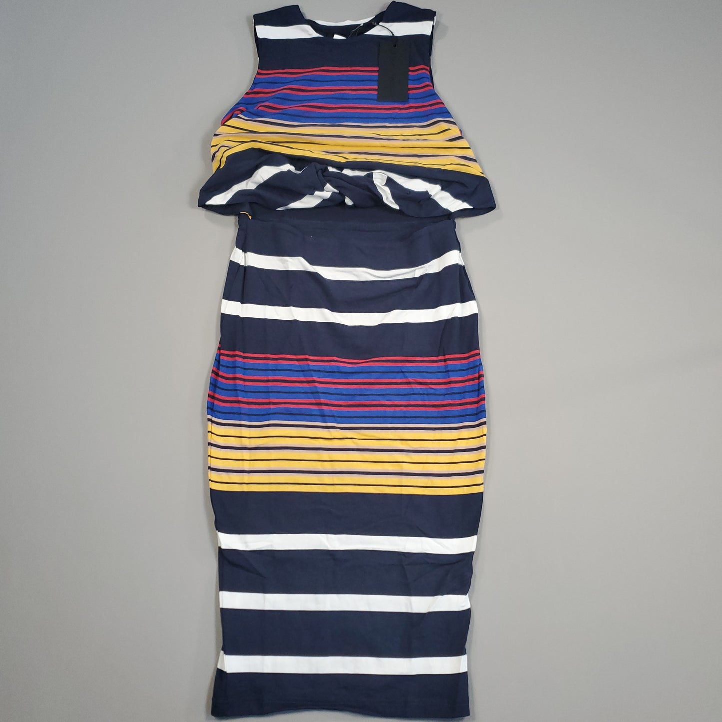 KENDALL & KYLIE Multi-Stripe Body-Con Sleeveless Dress Women Sz M Multi Stripes 275 New