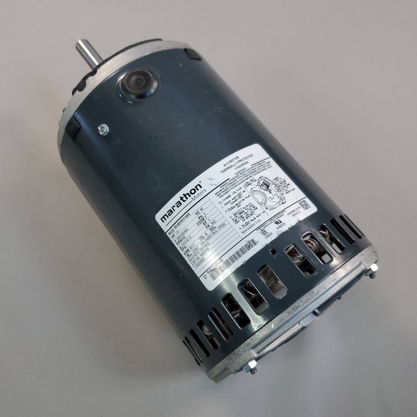 MARATHON MOTORS Electrical AC Motor 1/3 HP 3 Phase 5K48VN3146S 119226000 (New Other)