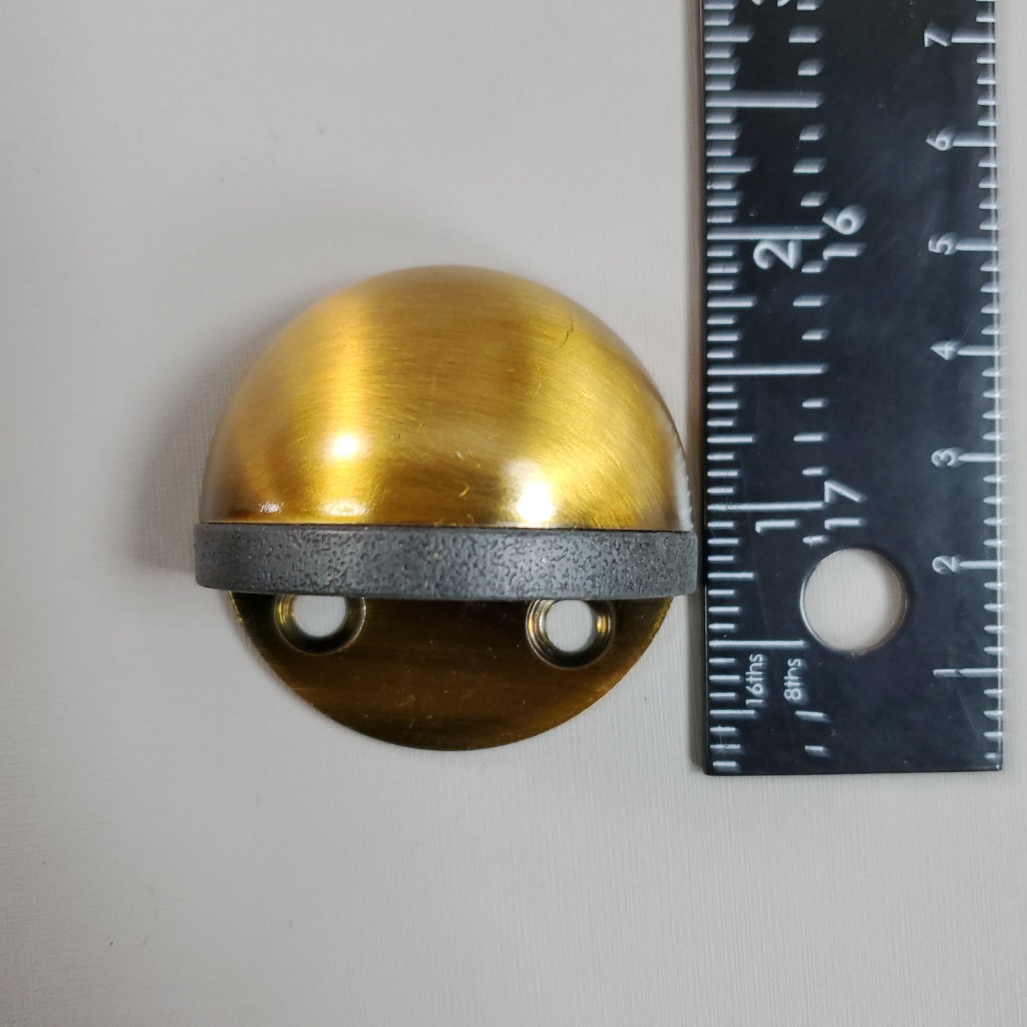Half Dome Door Stoppers 2 Pack W/ Screw Holes & Hardware Brushed Brass (New)