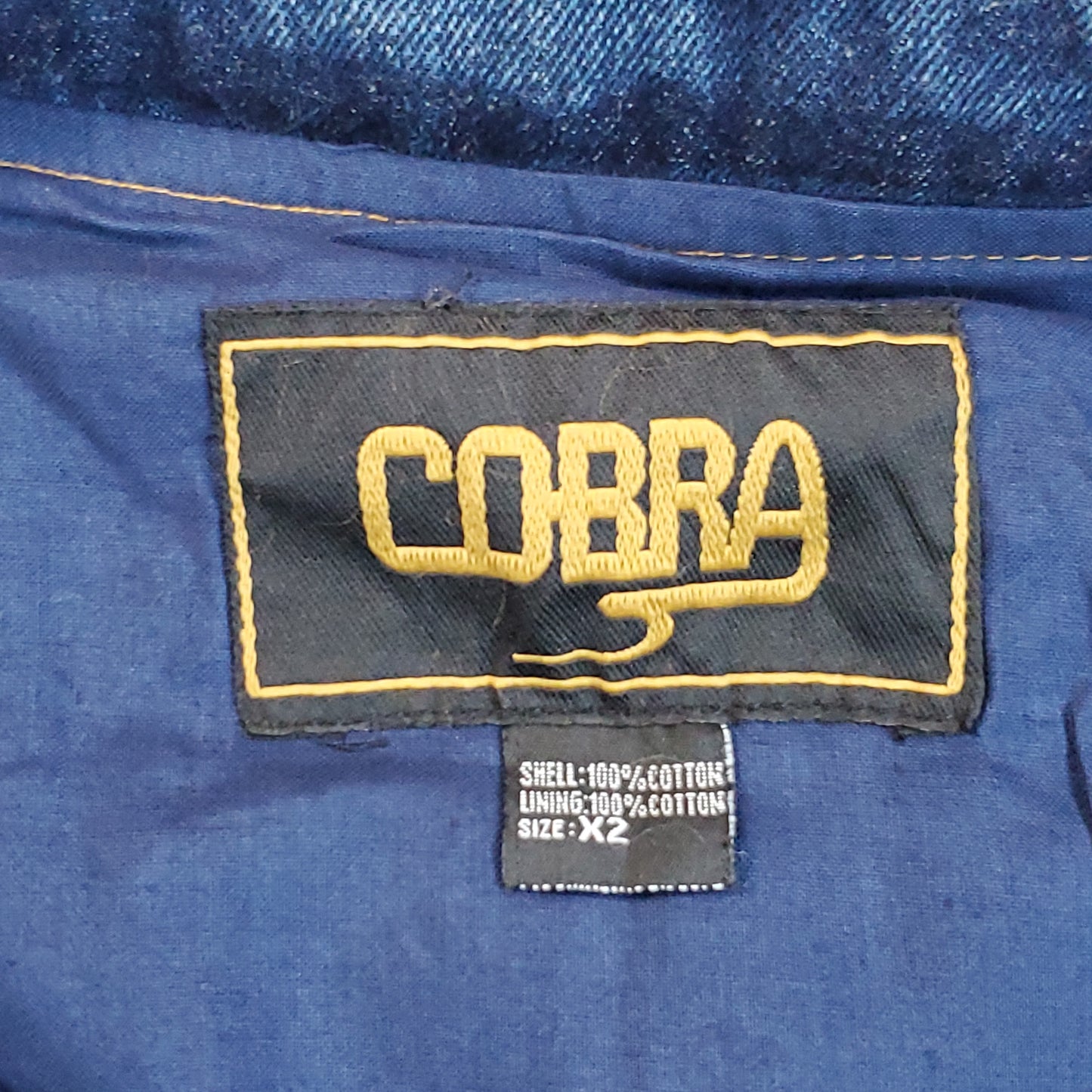 COBRA Caps Ranger Jacket 2-Tone Denim 100% Cotton Sz X2 Blue/Red (New)