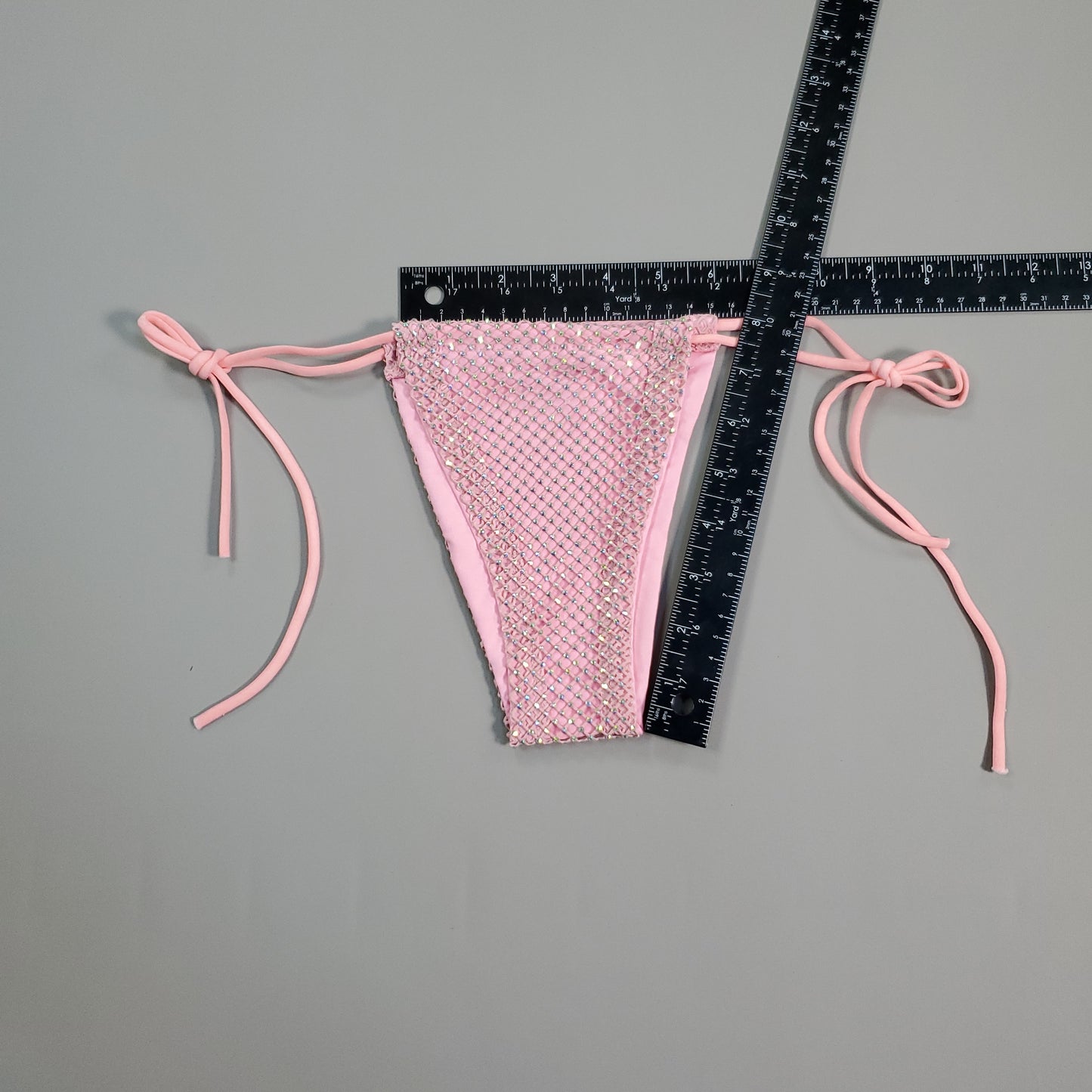 NEVA NUDE Shiney Hiney Iridescent Pink Crystal High Waisted Pantie Lingerie JBOT-PIN-NKM (New)