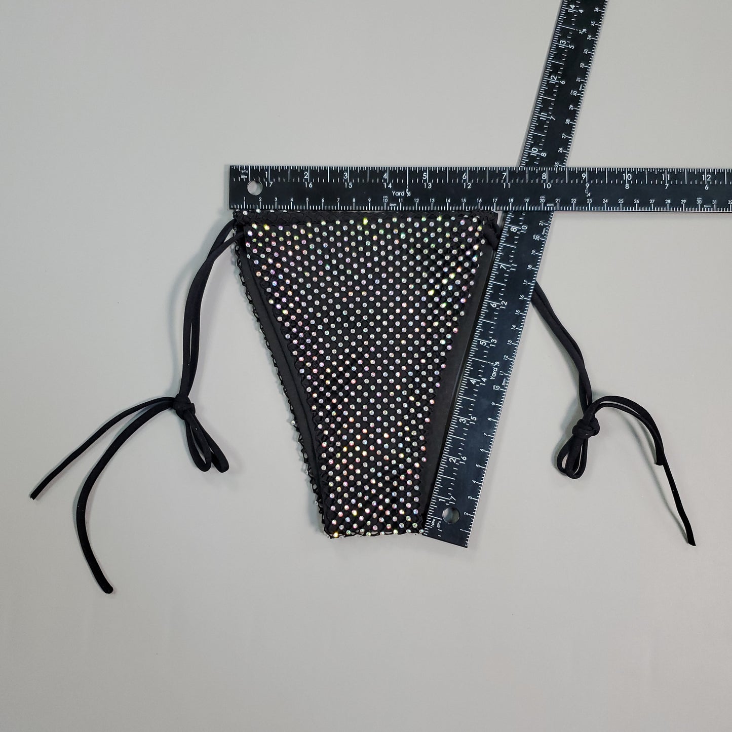 NEVA NUDE Shiney Hiney Iridescent Black Crystal High Waisted Pantie Lingerie JBOT-BLA-NKS (New)