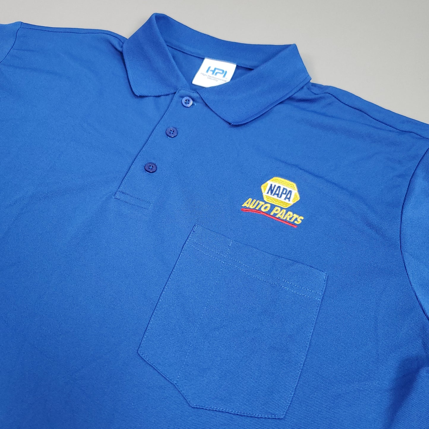 NAPA Auto Parts Employee Staff Uniform Polo SS Embroidered Shirt Unisex Sz L Blue (New Other)