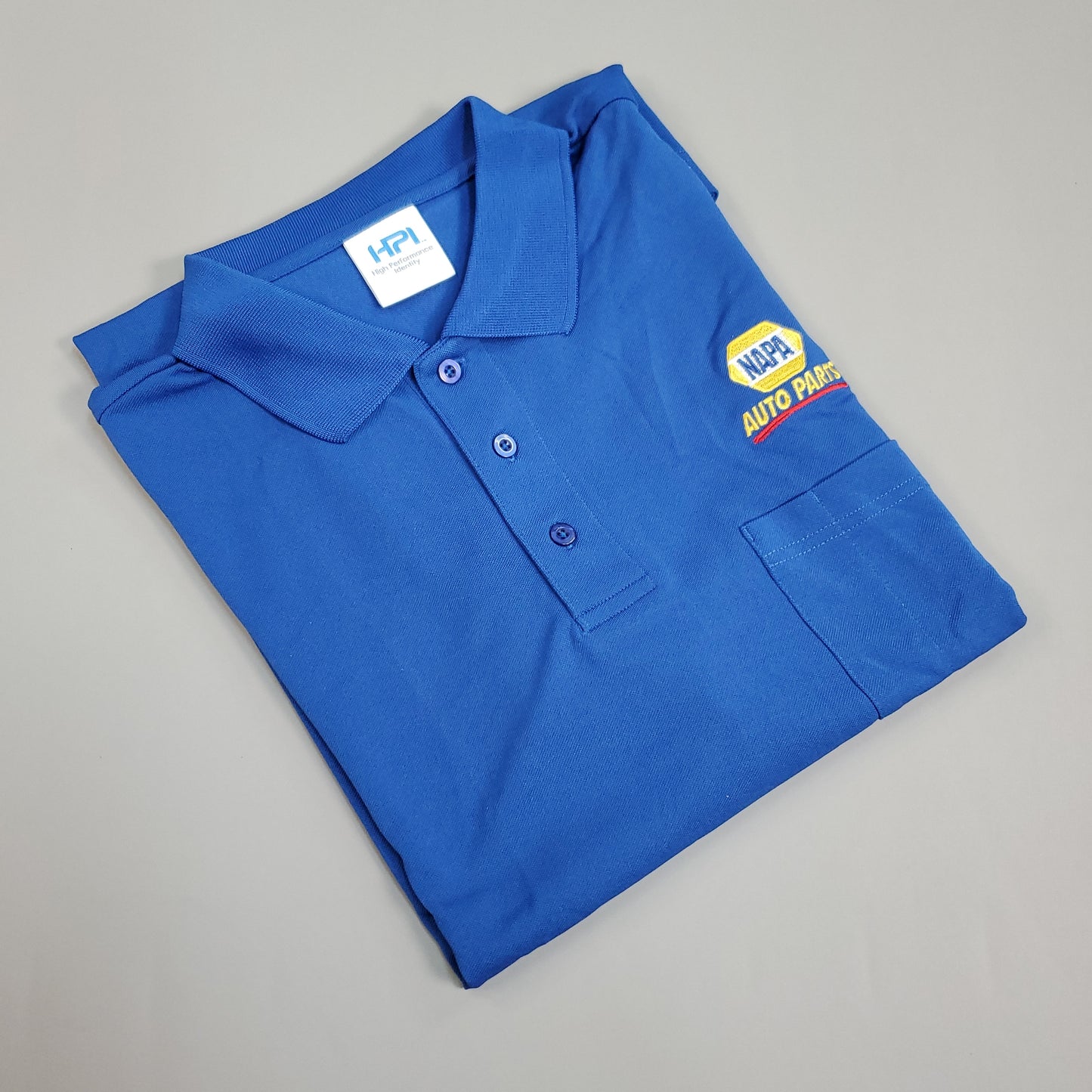 NAPA Auto Parts Employee Staff Uniform Polo SS Embroidered Shirt Unisex Sz L Blue (New Other)