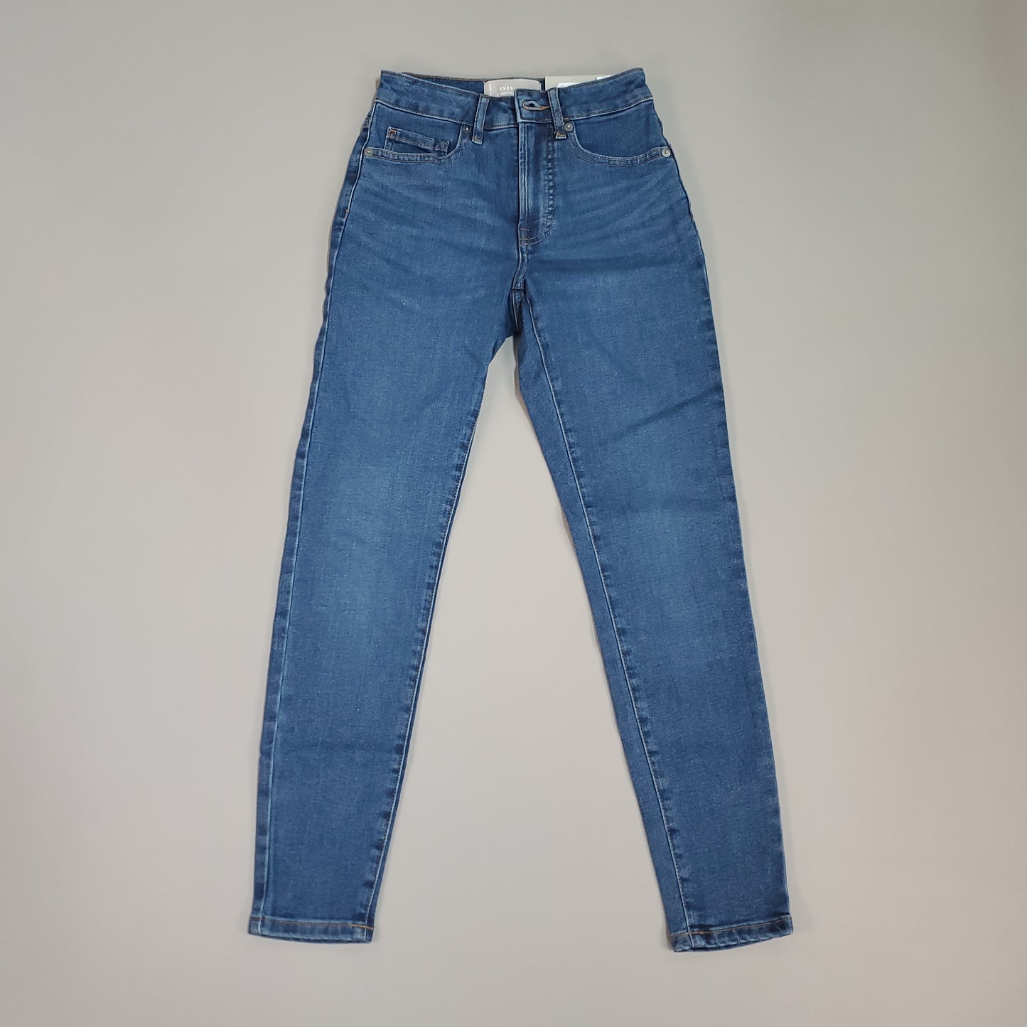 EVERLANE Curvy High-Rise Skinny Jean Pants Women's Sz 23 Ankle Denim Blue (New)