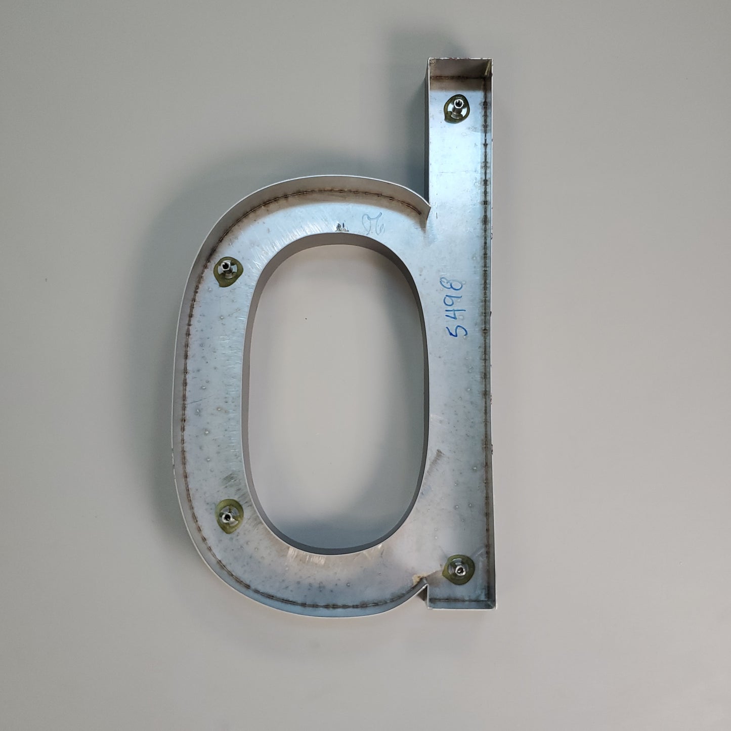 Painted Stainless Letter b or q 13.5" For Metal Sign w/ Stainless Hardware (New)