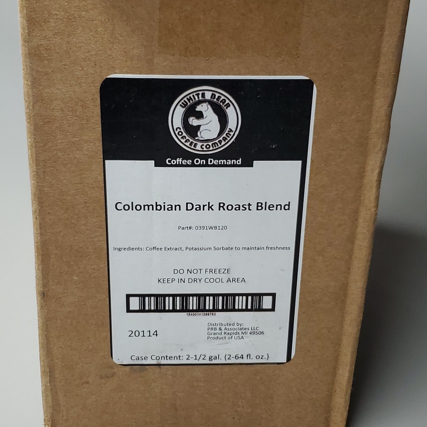 WHITE BEAR COFFEE COMPANY 2-Pack Colombian Dark Roast Blend 1/2 Gal / 64 Fl. Oz. (New)
