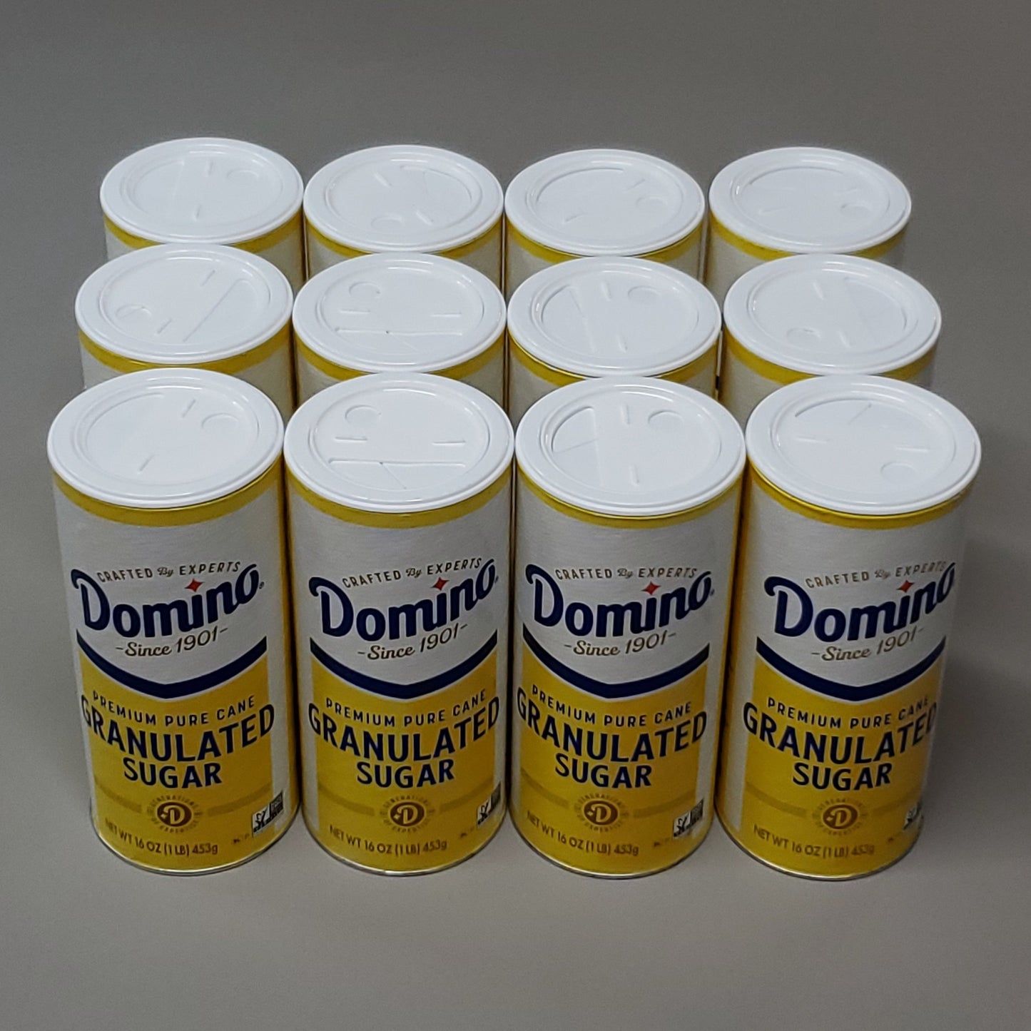 DOMINO Premium Pure Cane Granulated Sugar 12-PACK 16 oz (1 lb) Best By 12/24 (New)