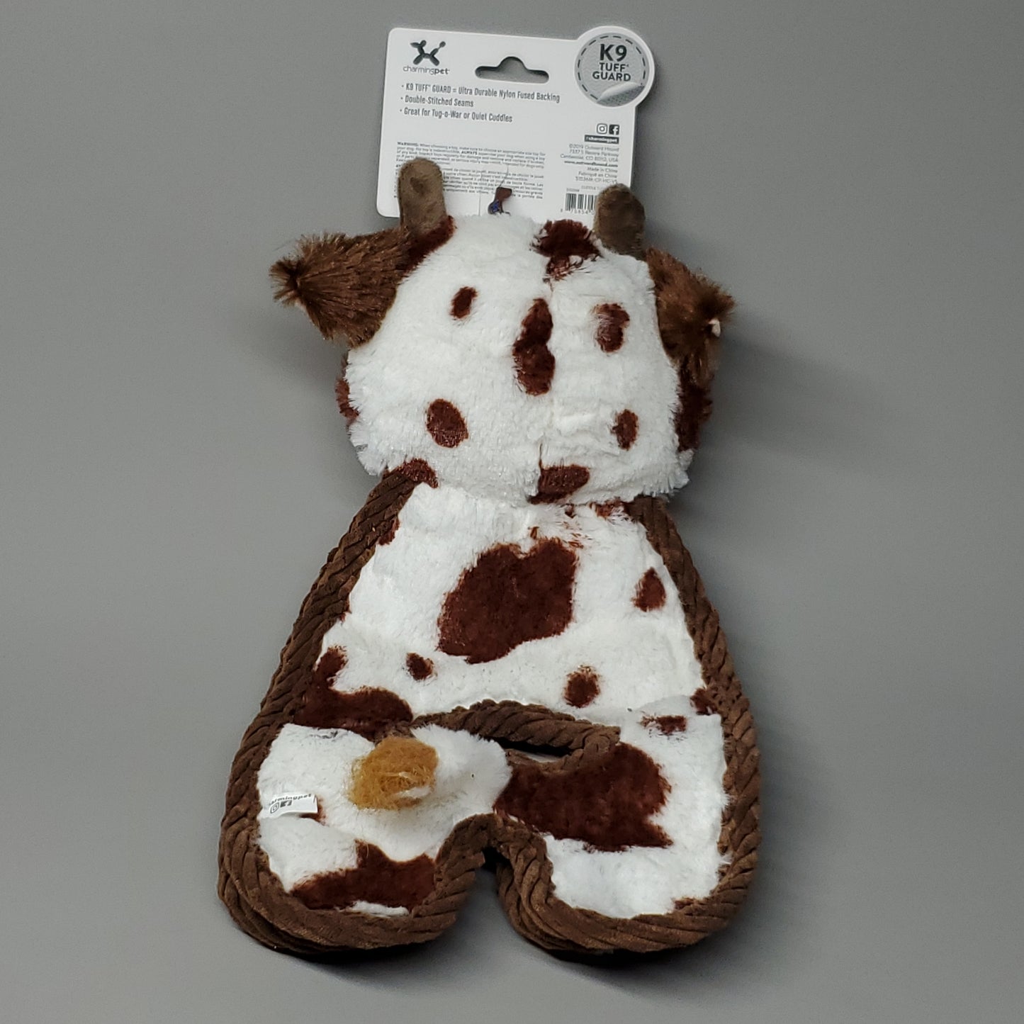 CHARMING PET Cuddle Tugs Brown Cow K9 Tuff Guard Ultra Durable 51036M (New)