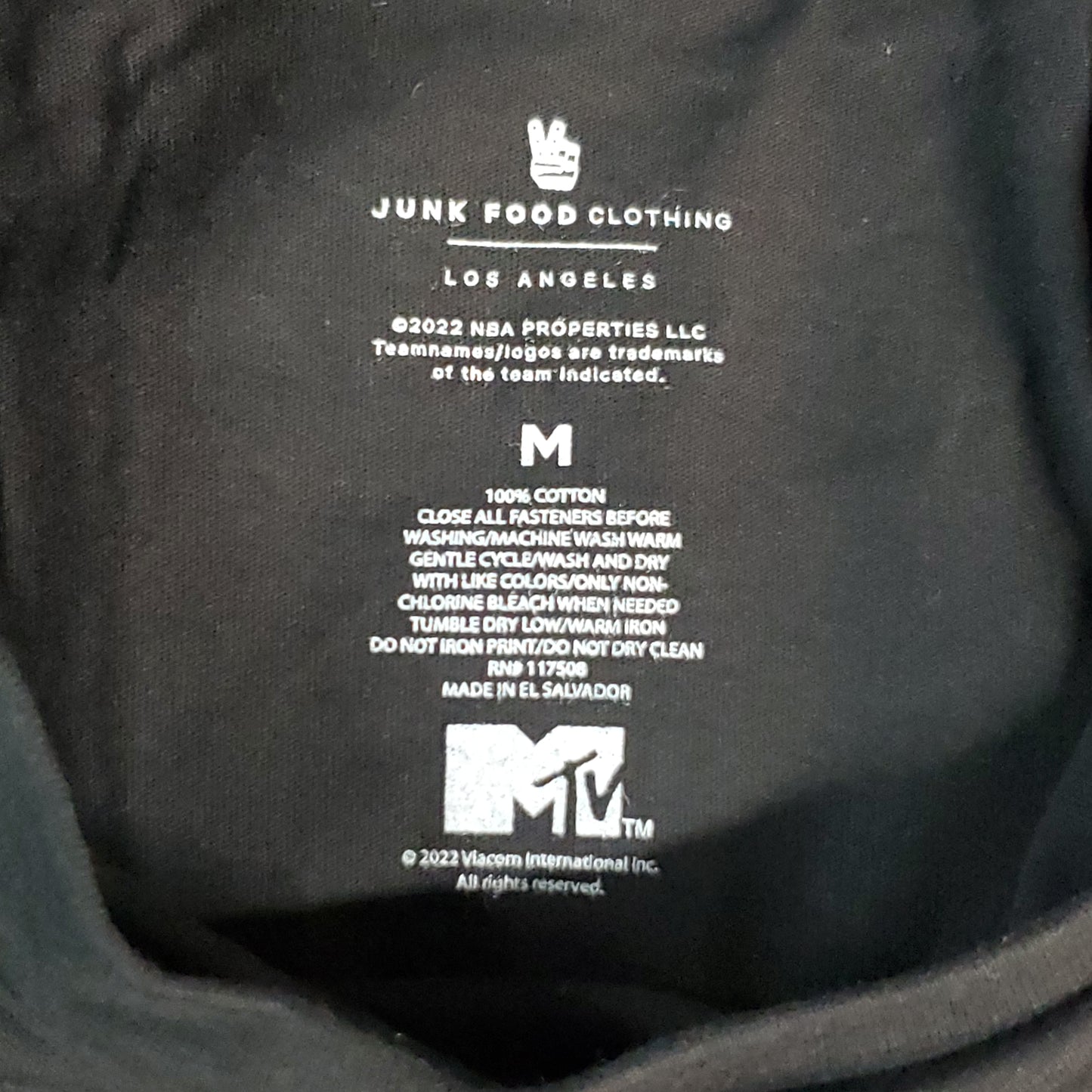 JUNK FOOD NBA MTV Short Sleeve T-Shirt I Want My Spurs Top Men's Sz M Black (New)
