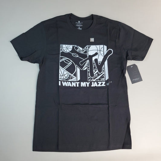 JUNK FOOD NBA MTV Short Sleeve T-Shirt I Want My Jazz Top Men's Sz S Black (New)